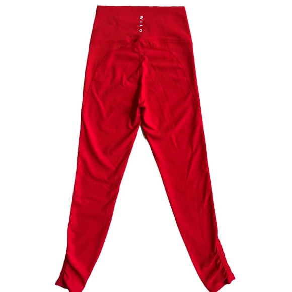 WILO THE LABEL RED HIGH WAISTED RIBBED LEGGINGS SIZE SMALL - Picture 6 of 9